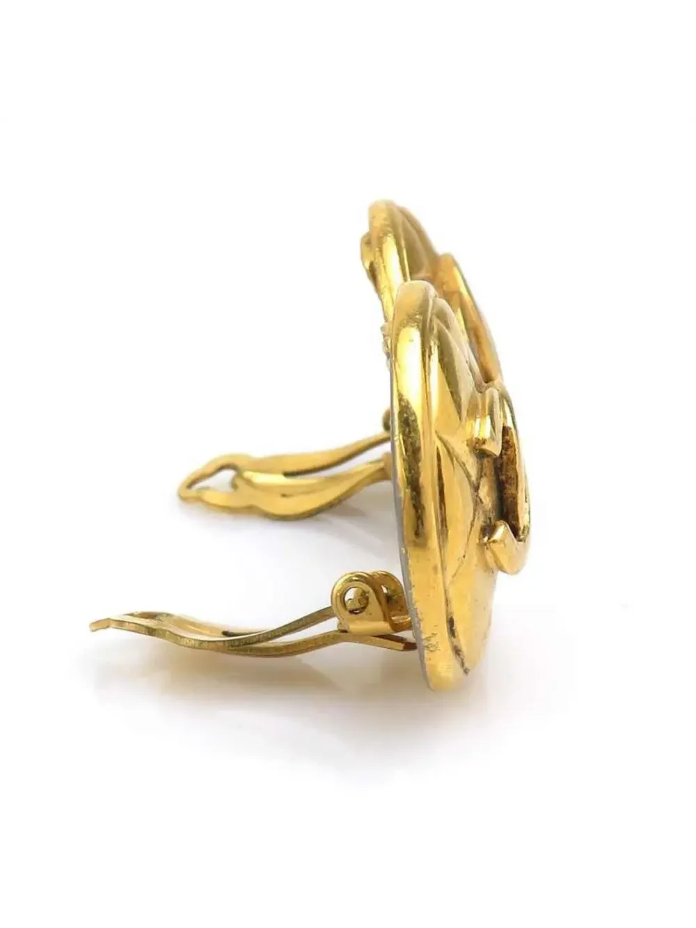 Auth Chanel Cc Logo Clip On Earrings #303082C32B